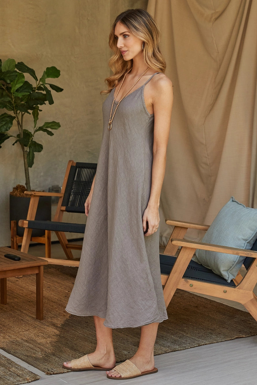 Italian Linen Maxi Slip Dress