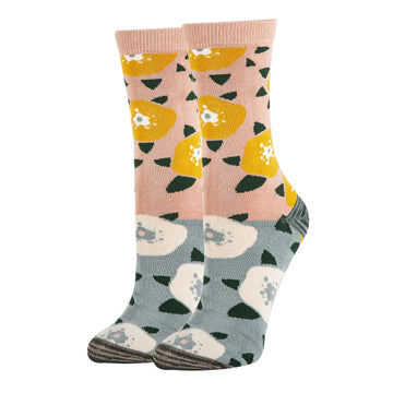 LA Flor Women's Premium Bomboo Crew Dress Socks