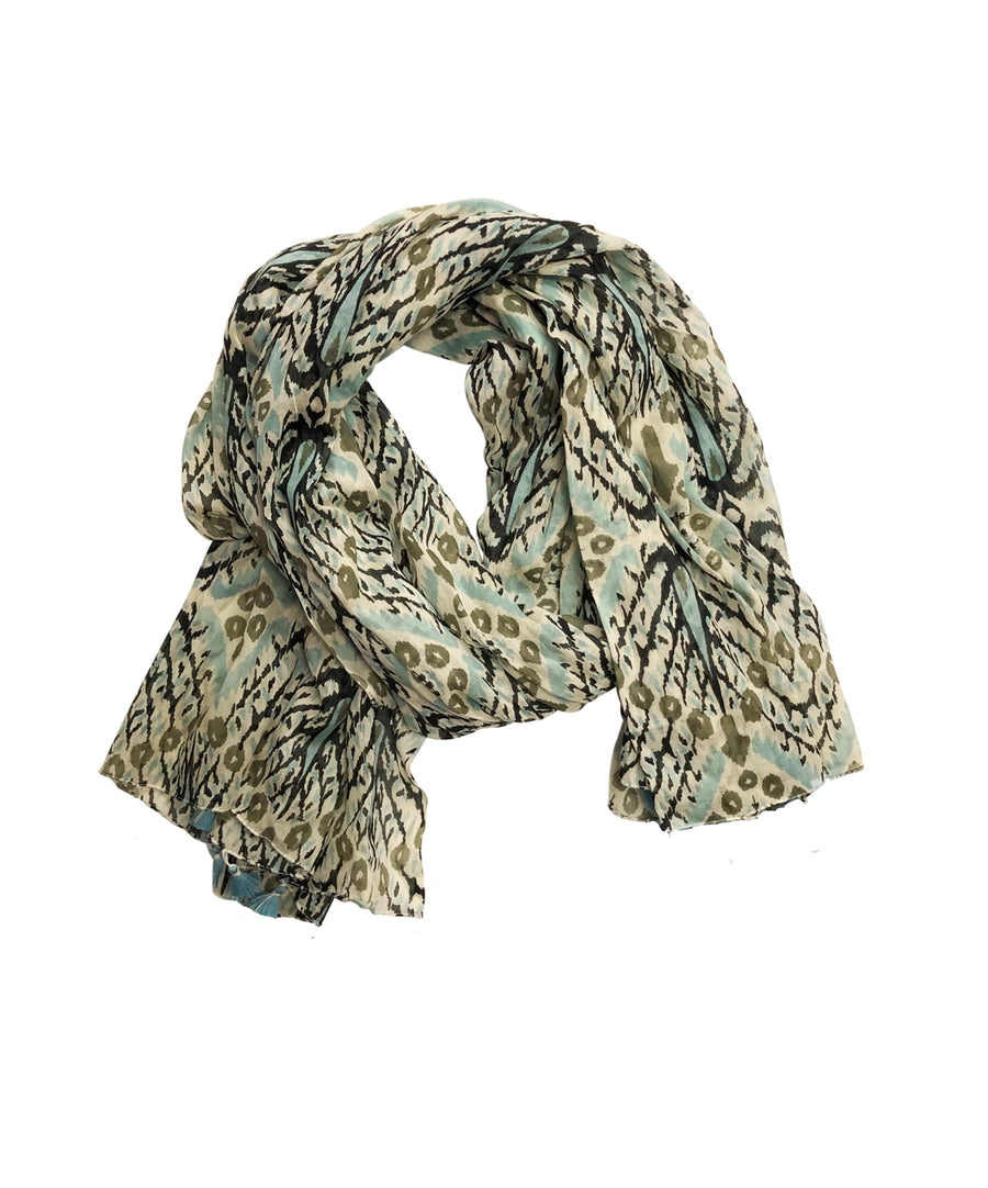 Chandra Off-White Pure Cotton Scarf