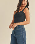 Dark Denim Patch Pocket Wide Leg