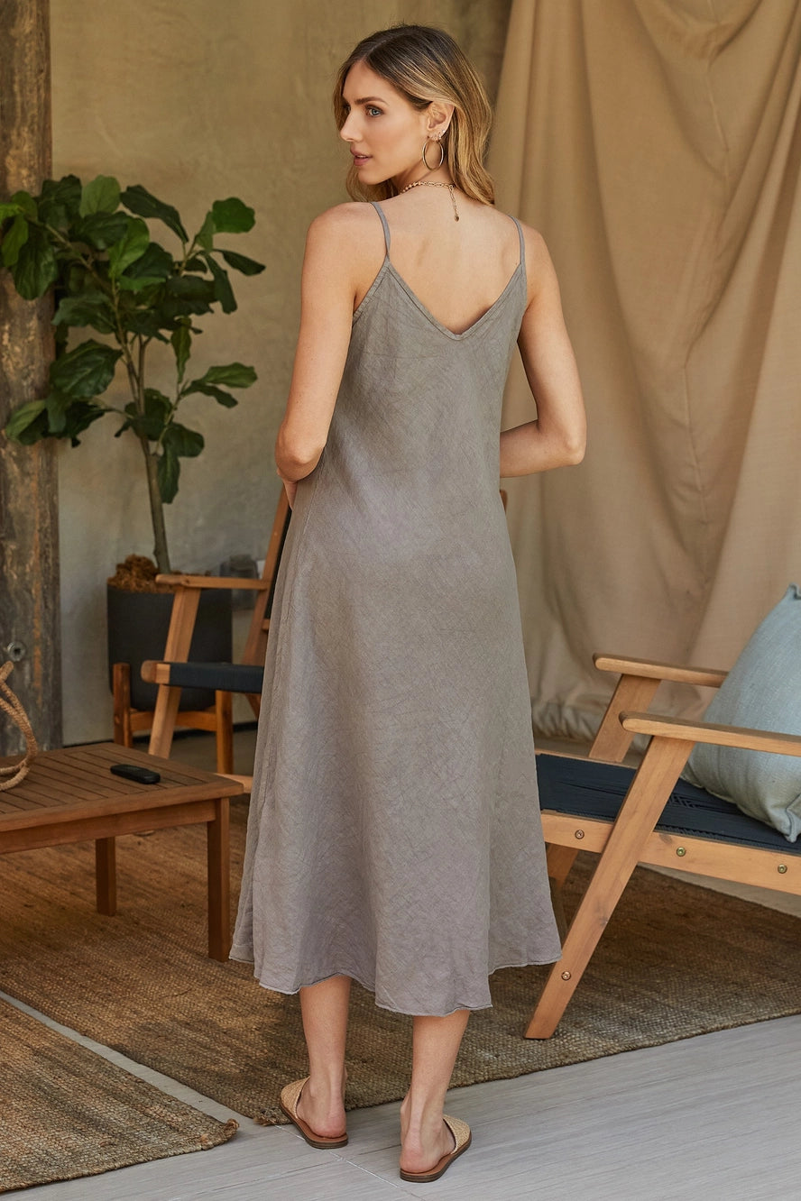 Italian Linen Maxi Slip Dress