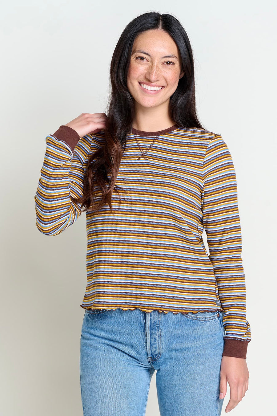 Foothill Long Sleeve Striped Crew T-Shirt