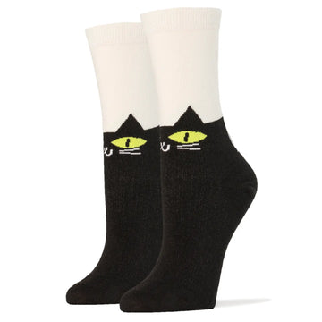 It's Meow Or Never Women's Cotton Crew Socks