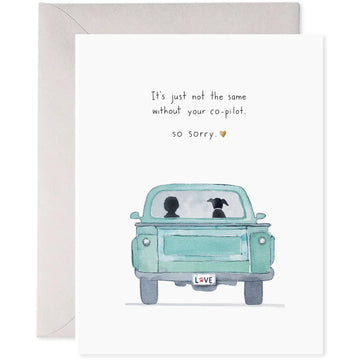 E. Frances Co-Pilot Dog Pet Condolence Sympathy Greeting Card