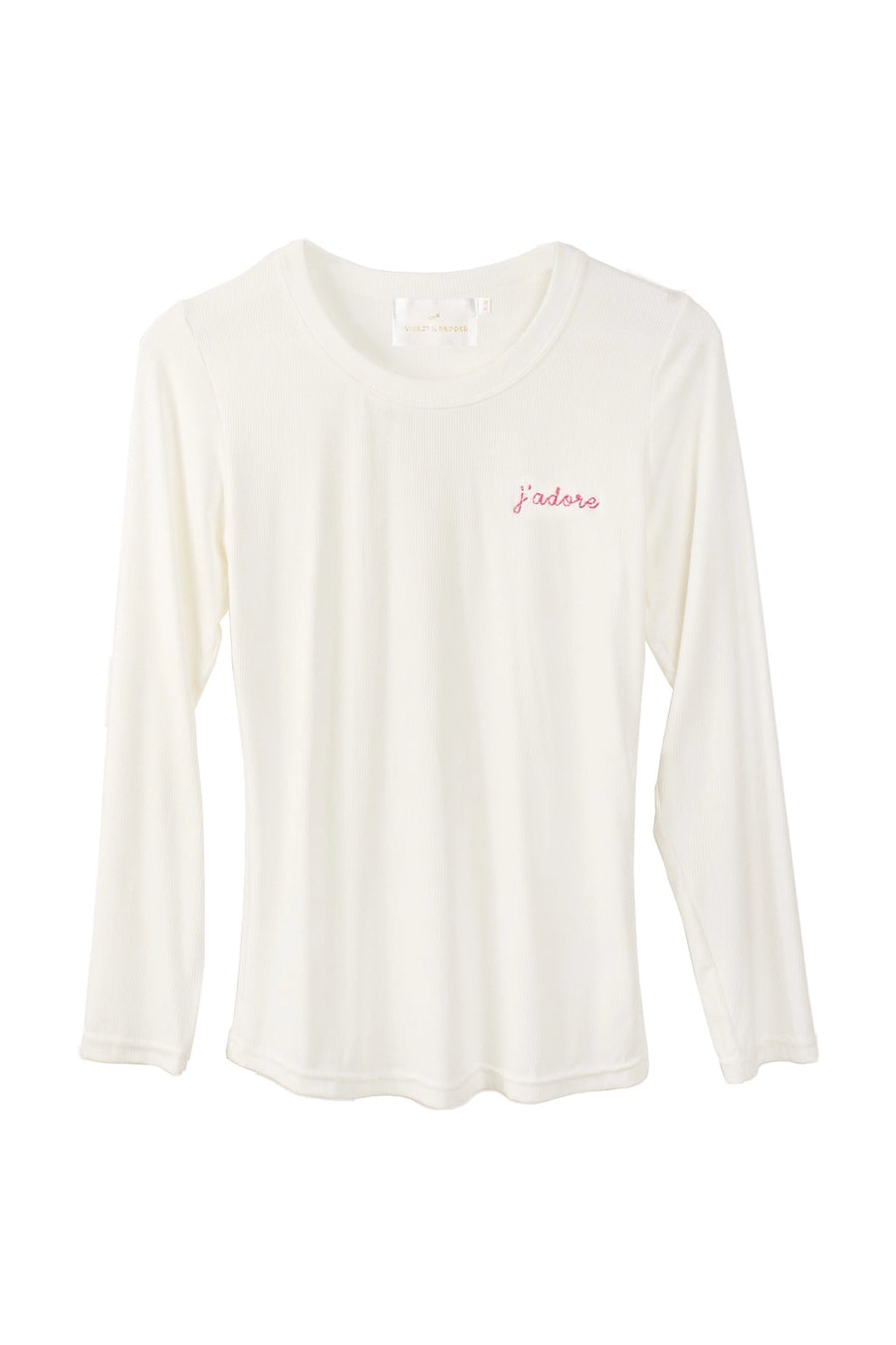 J'adore Embroidered Long Sleeve Lounge Tee