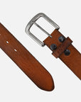 Ari Unisex Vintage Leather Belt-Camel