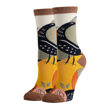 Aurora Fern Women's Premium Cotton Crew Socks