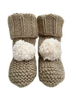 Pebble Pom Pom Baby Booties