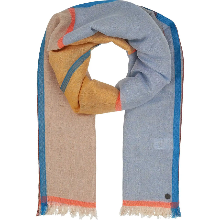 Bright Blocks Cotton Linen Blend Scarf