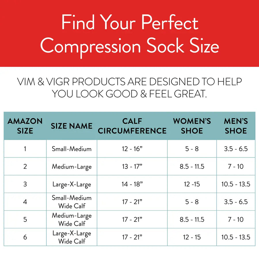 Vim & Vigor 15-20mmHg Cotton Compression Socks