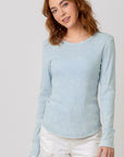 Washed Ribbed Cotton Crew Neck