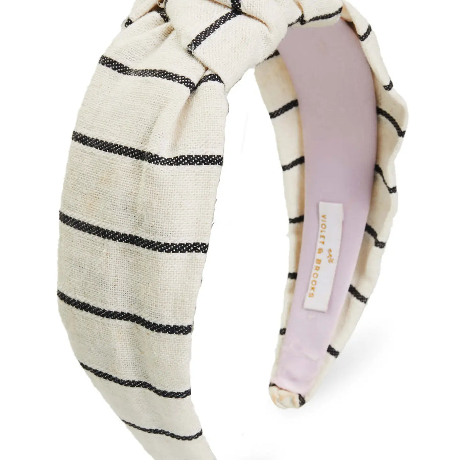 Phoebe Linen Knot Striped Headband