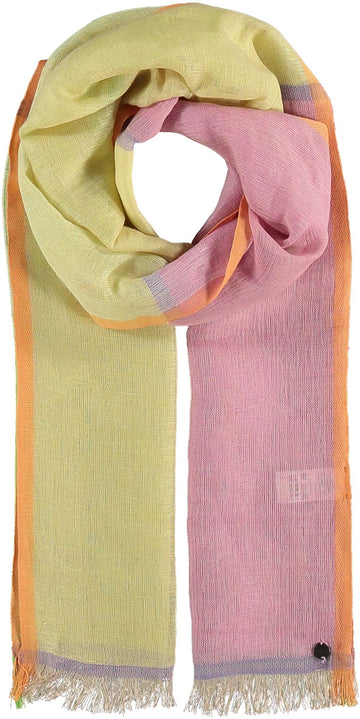 Bright Blocks Cotton Linen Blend Scarf