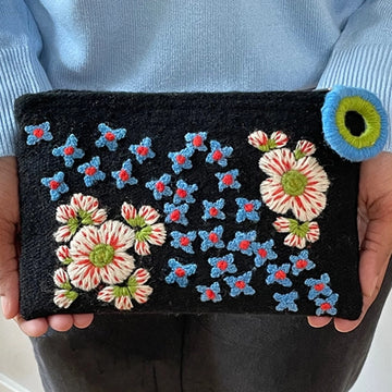 Jenny Krauss Embroidered Wool Pouch