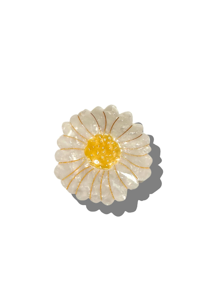 Hand-painted Daisy Flower Claw Hair Clip