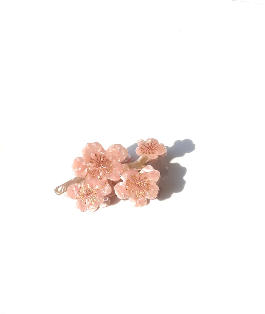 Hand-painted Cherry Blossoms Flower Hair Claw Clip