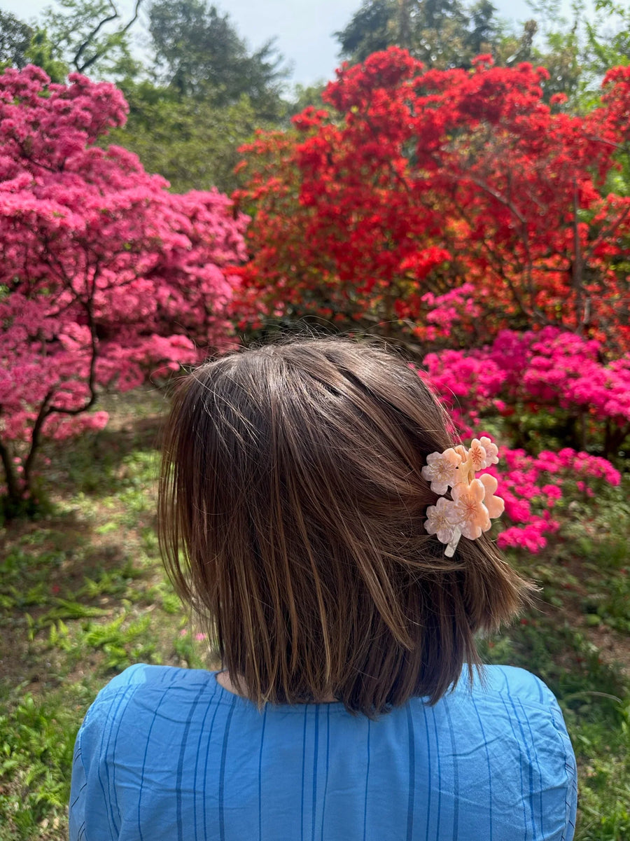 Hand-painted Cherry Blossoms Flower Hair Claw Clip