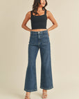 Dark Denim Patch Pocket Wide Leg