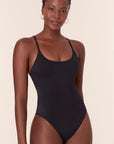 The Almalfi One Piece Swim Suit- Flat Black