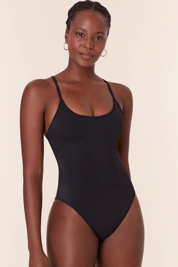 The Almalfi One Piece Swim Suit- Flat Black