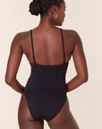 The Almalfi One Piece Swim Suit- Flat Black