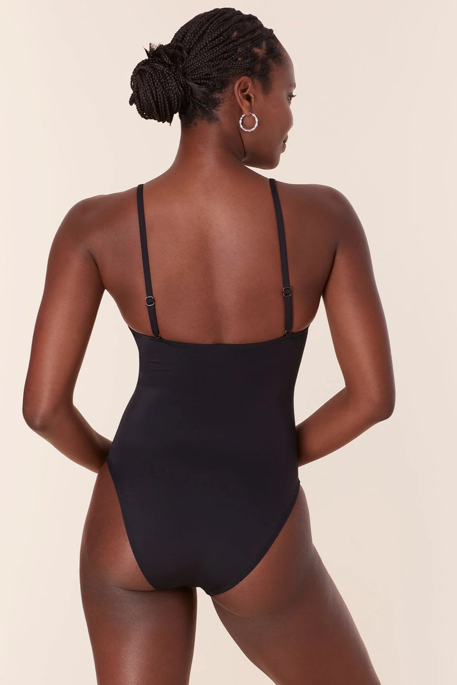 The Almalfi One Piece Swim Suit- Flat Black