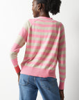 Zaket and Plover Essential Stripe Cardi Sweater - Bloom