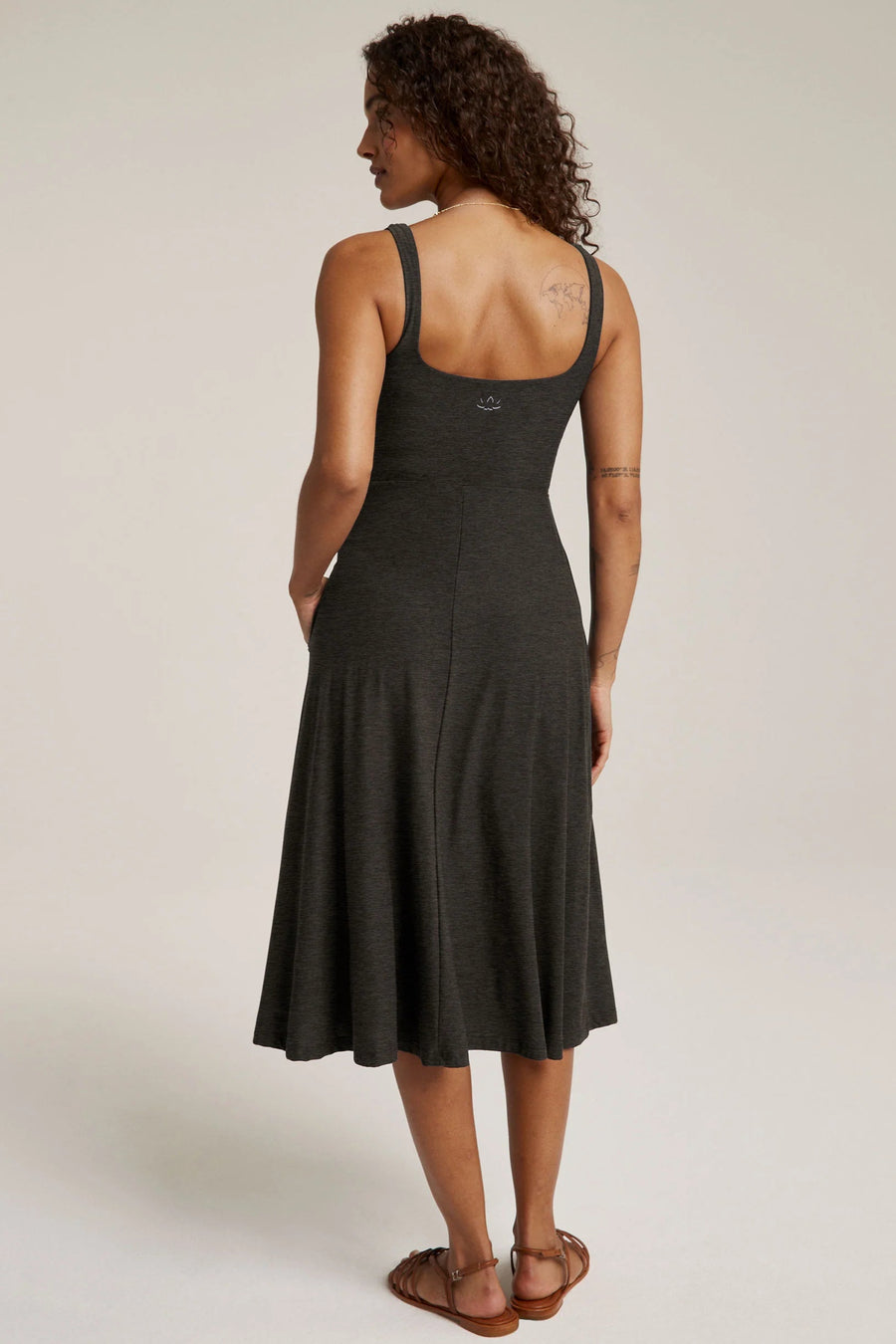 Featherweight At the Ready Square Neck Dress-Black