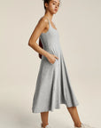 Featherweight At the Ready Square Neck Dress-Silver Mist