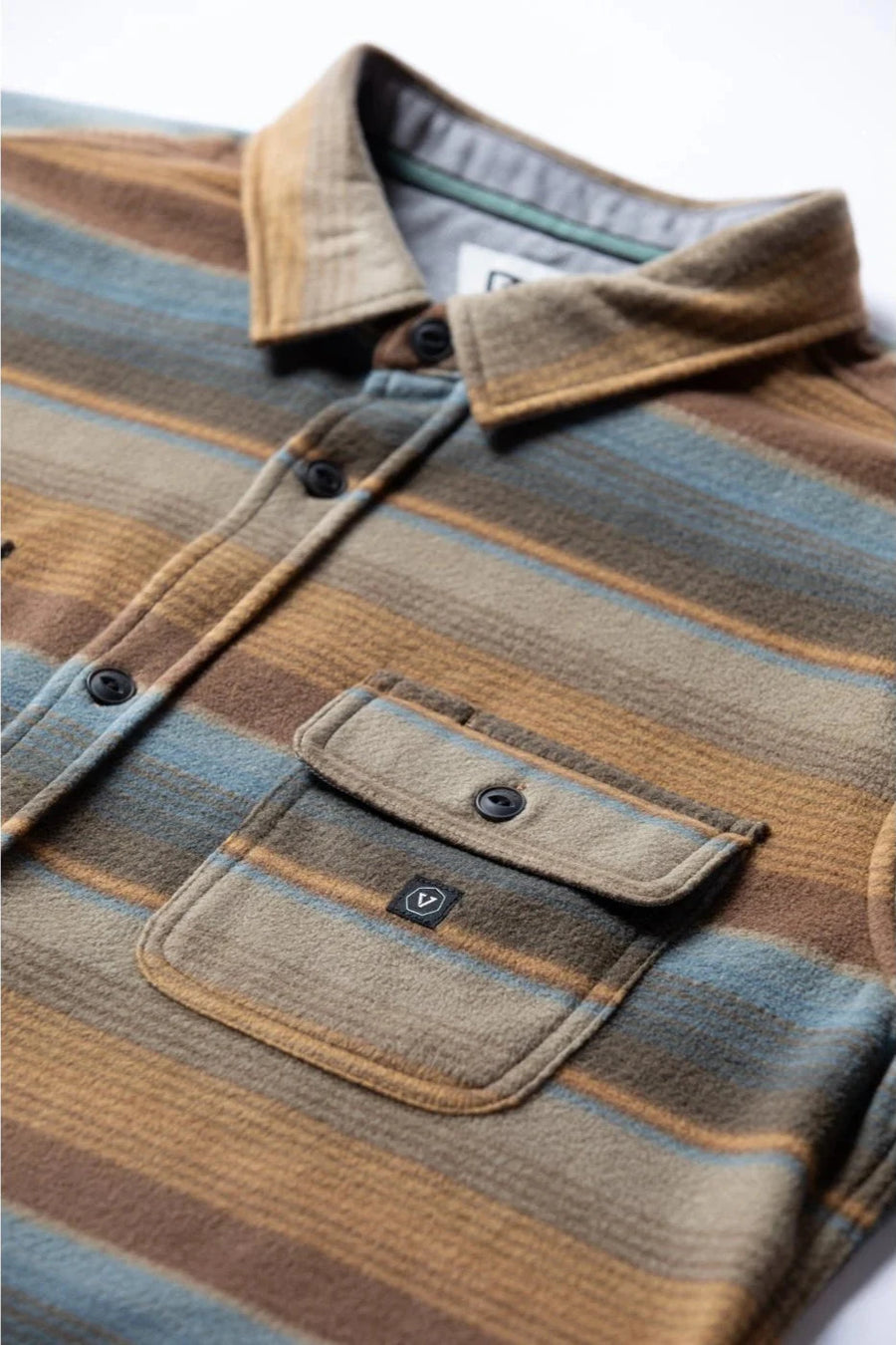 Vissla Eco-Zy Long Sleeve Polar Flannel Shirt-Khaki