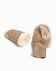 Two Tone Faux Fur Mittens