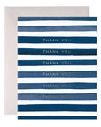 E. Frances Navy Stripes Thank You Greeting Card