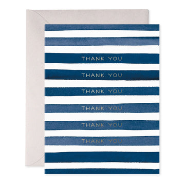 E. Frances Navy Stripes Thank You Greeting Card