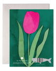 E.Frances Pink Tulip Thank You Greeting Card