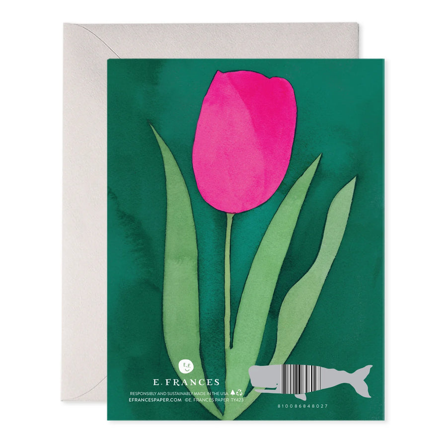 E.Frances Pink Tulip Thank You Greeting Card