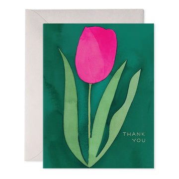 E.Frances Pink Tulip Thank You Greeting Card