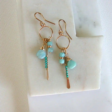 Larimar & Turquoise Gemstone Earring