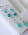 Long Beachy Gemstone Sterling Silver Earrings