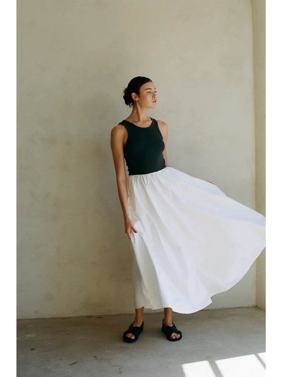 Summer Fling Cotton Woven Midi Skirt