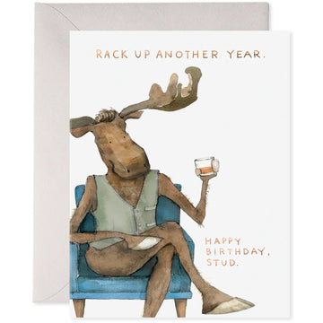 E. Frances Harvey Moose Stud Birthday Greeting Card