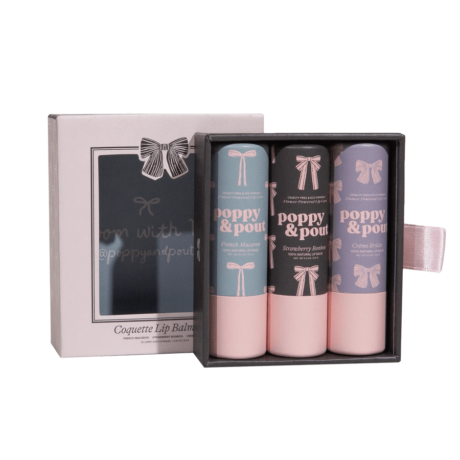 Poppy & Pout Coquette Lip Balm Trio Gift Set