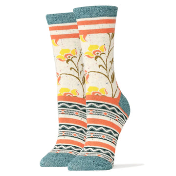 Friendship Blooms Women's Premium Cotton Crew Socks