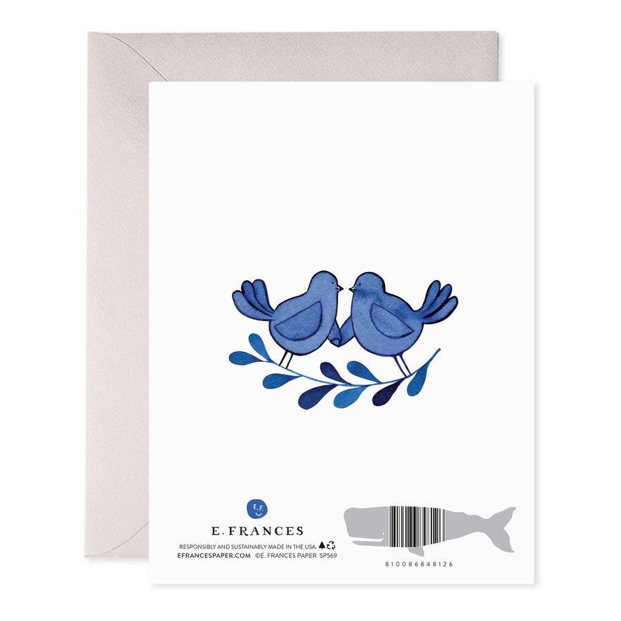 E. Frances Blue Birds Anniversary Greeting Card