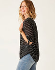 Dylan Gauze Tunic - Black Crosshatch