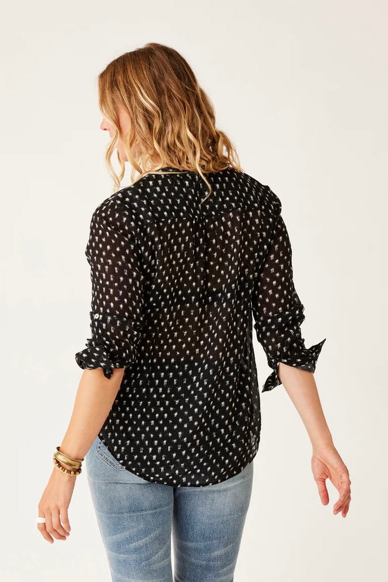 Dylan Gauze Tunic - Black Crosshatch