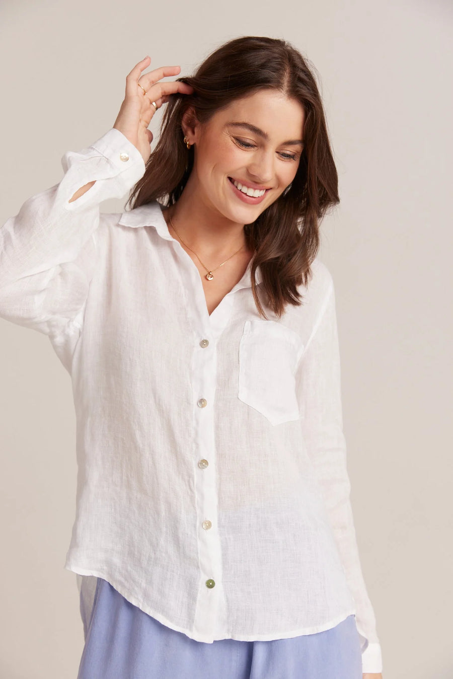 Bella Dahl Linen Pocket Button Down Shirt