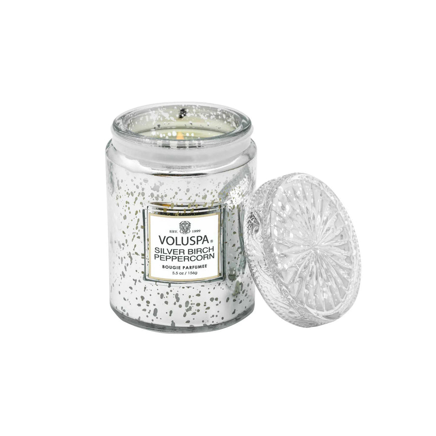 Voluspa Silver Birch Peppercorn 5.5oz Small Jar Candle