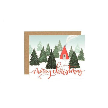 Christmas Cabin Holiday Greeting Card