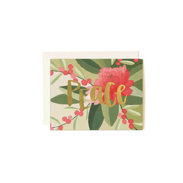 Peace Floral Holiday Greeting Card