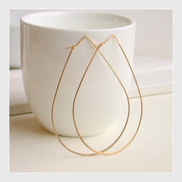 Large Slender Teardrop Earrings